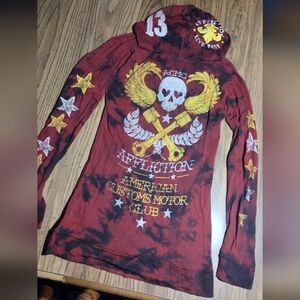 Affliction American Customs Embellished Graphic Hoodie